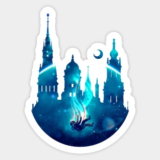 Astronaut Castle Sticker